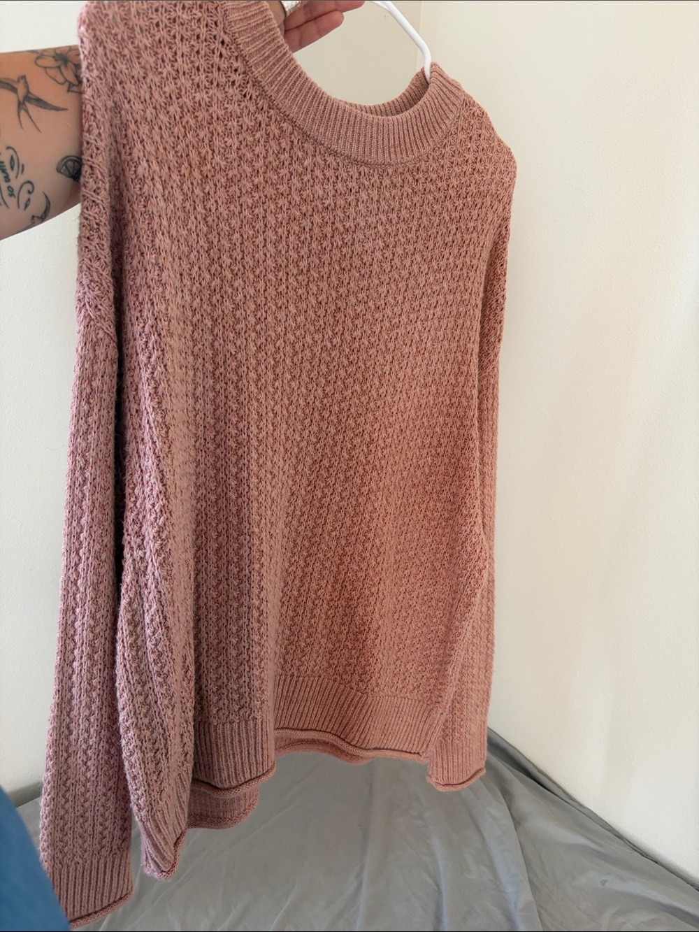 Dusty Rose Women's Textured Knit Sweater